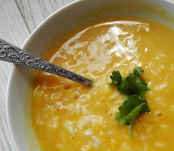 Zupa krem z pieczonej cukinii z ryżem