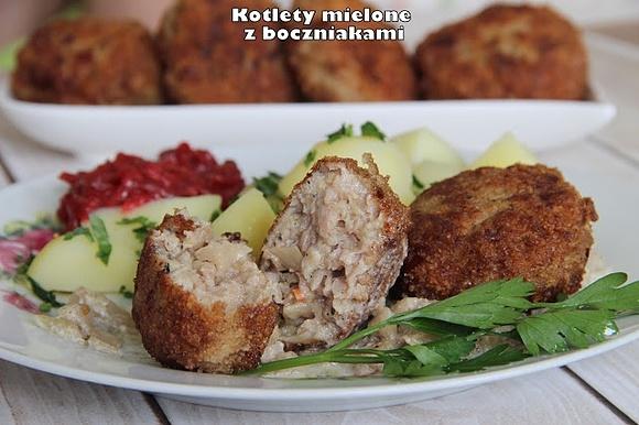 Kotlety mielone z boczniakami