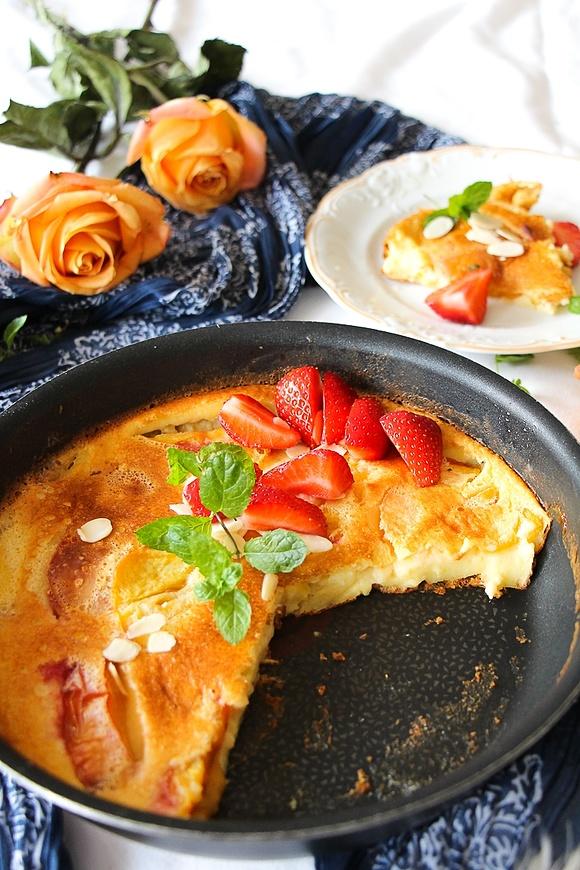 Clafoutis z brzoskwiniami