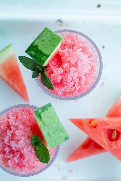 Arbuz grenadina i mięta granita na ochłodę