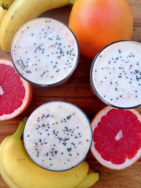Smoothie grejpfrut i banan z 4 składników