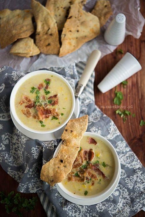 Kukurydziany chowder z chrupkami chili