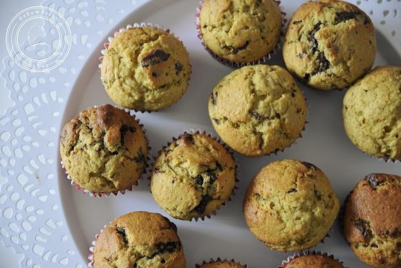Muffinki bananowo-dyniowe z czekoladą