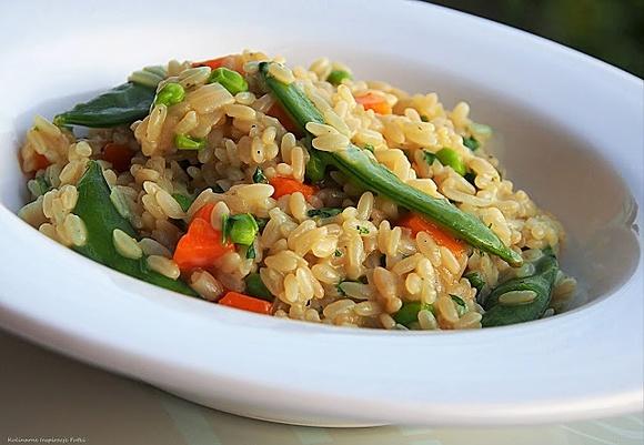 Risotto na piwie z groszkiem cukrowym
