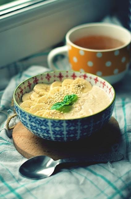 Bananowo- tahini krem owsiany
