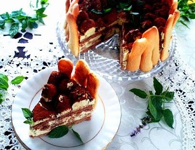 Tiramisu miętowe z kakaowym biszkoptem i miętowym kremem