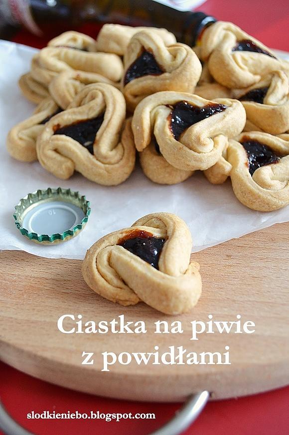Ciasteczka na piwie z powidłami kruche smaczne