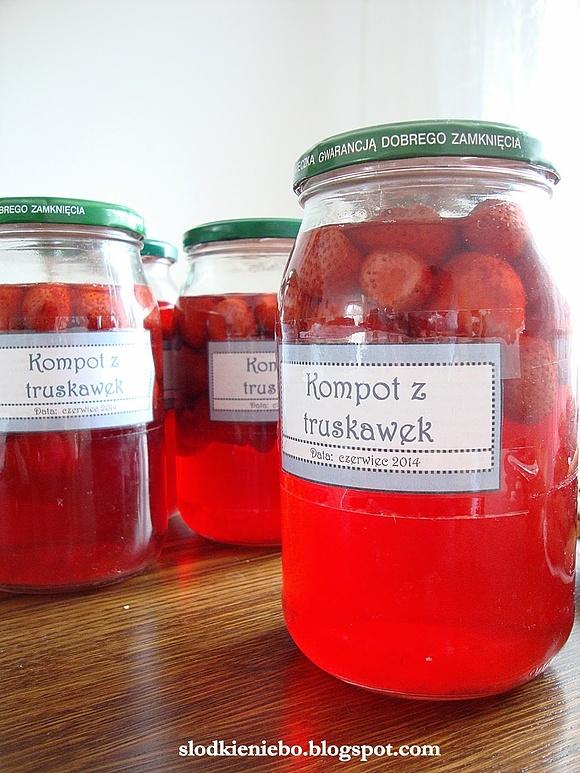 Kompot truskawkowy z wanilią