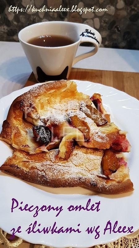 Pieczony omlet ze śliwkami