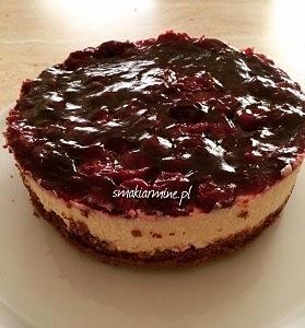 Sernik na zimno z frużeliną wiśniową