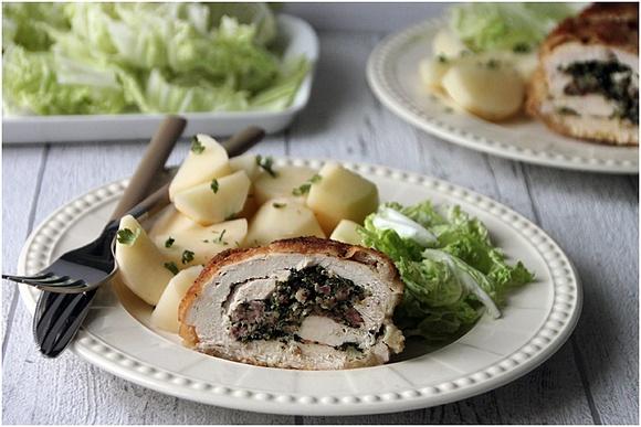 Kotlet pożarski ze szpinakiem