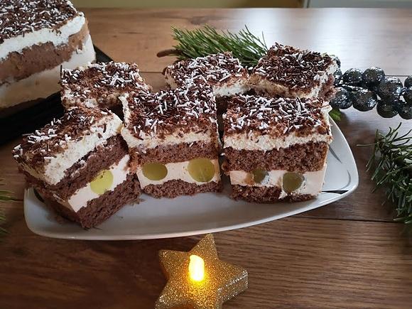 Ciasto z winogronami i masą mascarpone