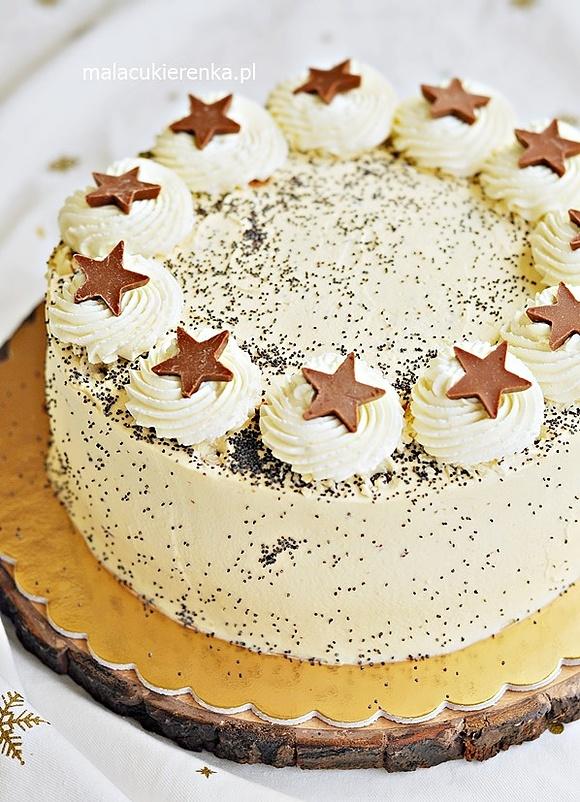 Tort makowy z wiśniami i likierem