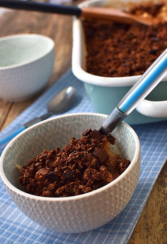 Pudding ryżowy z jabłkami i czekoladową pierzynką