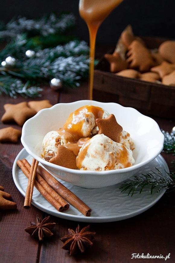 Lody piernikowe z sosem karmelowym bez maszyny