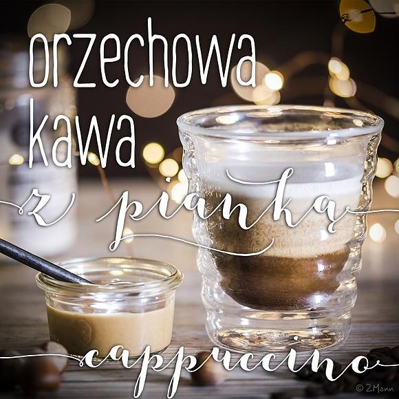 Orzechowa kawa z pianką bez cukrowych syropów wegańska i bezmleczna