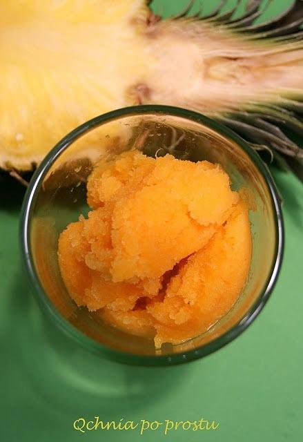 Sorbet z ananasa, marchewki i mango