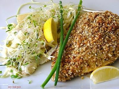 Pieczony filet z kurczaka z nasionami i sałatką