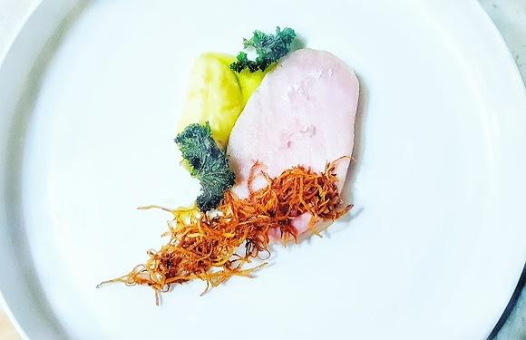Schab sous vide z selerem koperkiem i ziemniakami