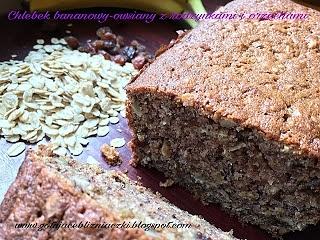 Chlebek bananowo-owsiany z rodzynkami i orzechami