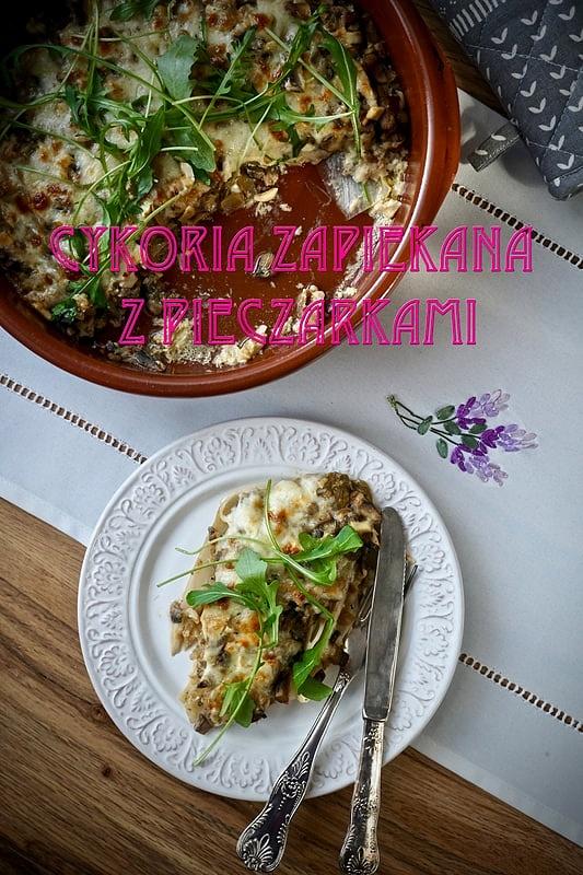 Cykoria zapiekana z pieczarkami