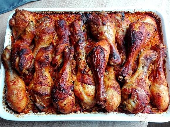 Pałki pieczone na ryżu szybki obiad