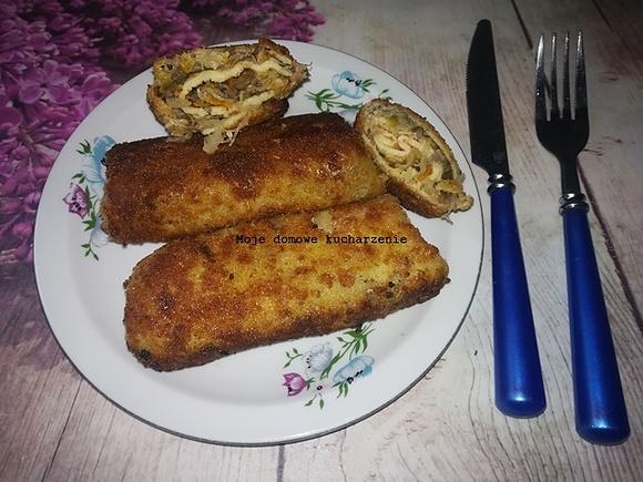 Krokiety z kapustą kiszoną i grzybami
