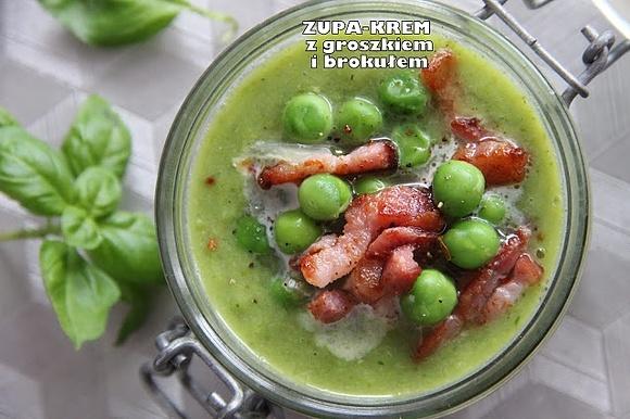 Zupa krem z groszkiem i brokułem