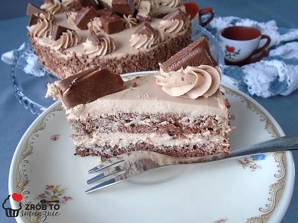 Tort milky way z kakaowym biszkoptem i kremem milky way