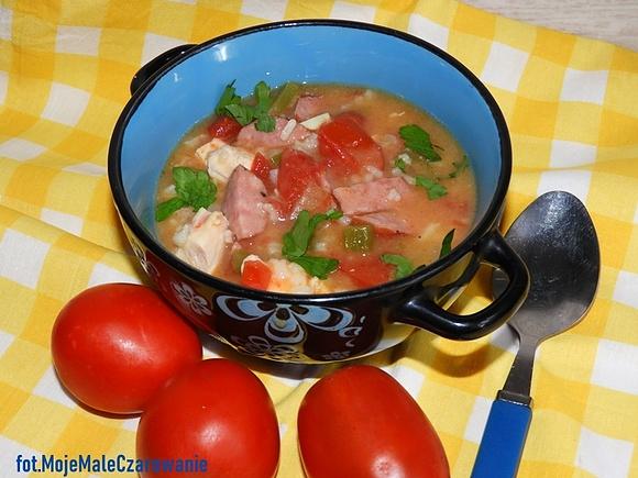 Kurczak gumbo z warzywami i ryżem
