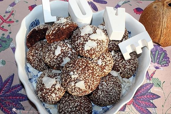 Czekoladowo-kokosowe ciasteczka kruche i delikatne