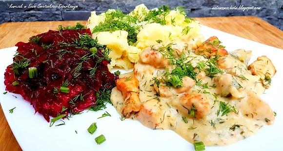 Kurczak w sosie śmietankowo-koperkowym
