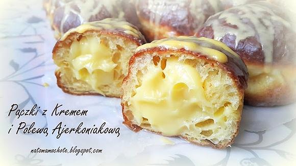 Pączki z kremem i polewą ajerkoniakową