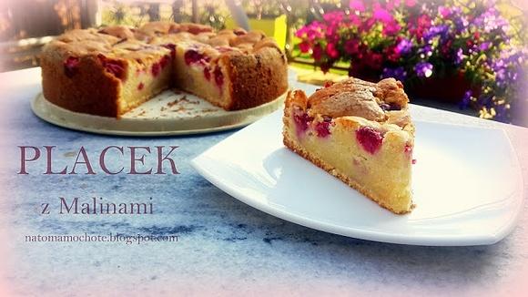 Placek z malinami