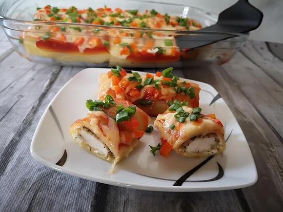 Fileciki w ziołach w makaronie