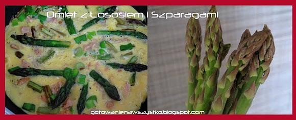 Omlet z łososiem i szparagami