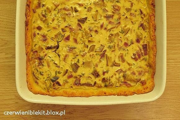 Tarta twarogowa z grzybami