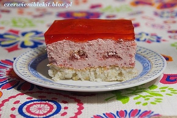 Ciasto truskawkowo-kokosowe z galaretką