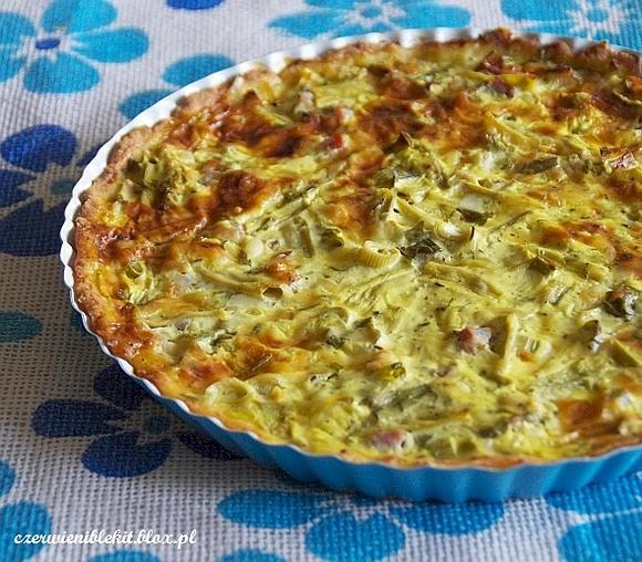 Tarta z boczkiem i fasolką szparagową Mamut
