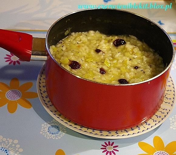 Cytrynowe risotto z porem i żurabiną