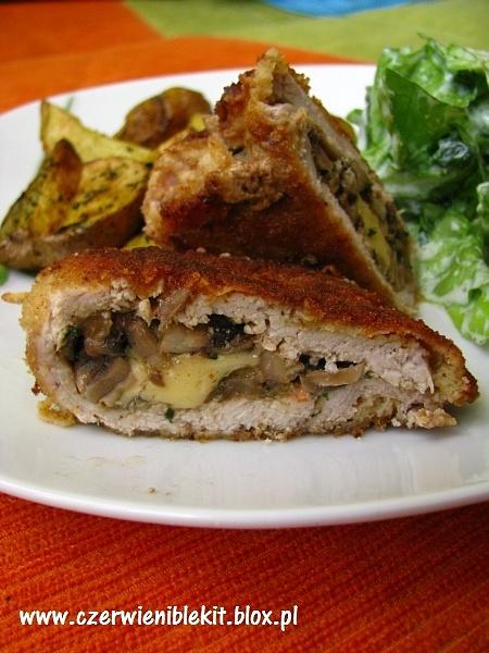 Schab z pieczarkami