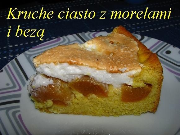 Kruche ciasto z morelami i bezą