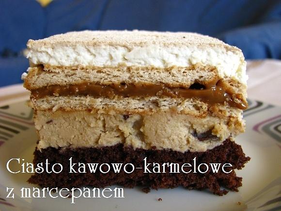 Ciasto kawowo-karmelowe z marcepanem