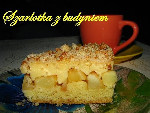 Szarlotka z budyniem
