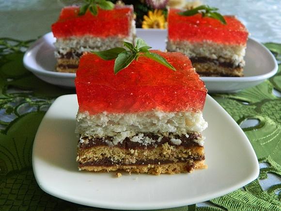 Placek kokosowy z galaretką