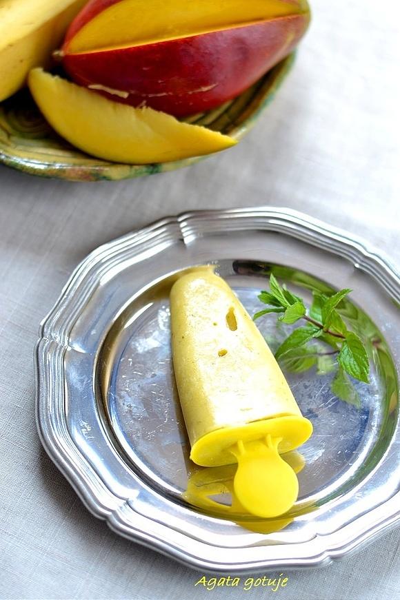 Lody banan-mango z miętą