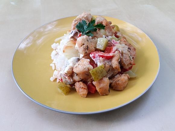 Zapiekanka gyros z ryżem bez nabiału