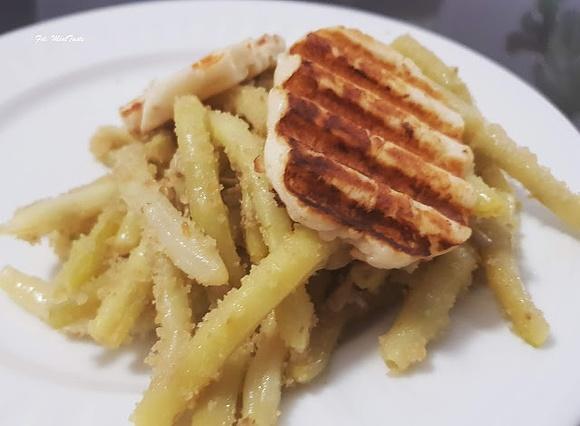 Fasolka szparagowa z serem Halloumi
