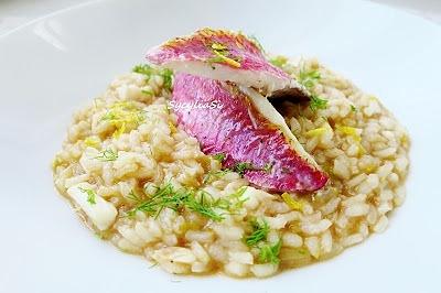 Risotto z porami i barweną