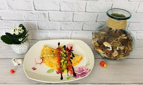 Omlet twarogowo-pietruszkowy z serem żółtym